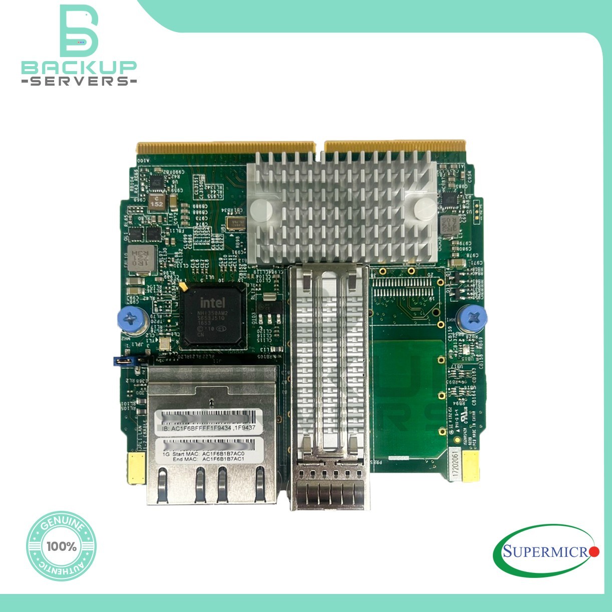 SuperMicro AOC-MHIBF-M1Q2GM SIOM 56Gb IB QSFP + Dual 1GbE RJ45 Network Adapter