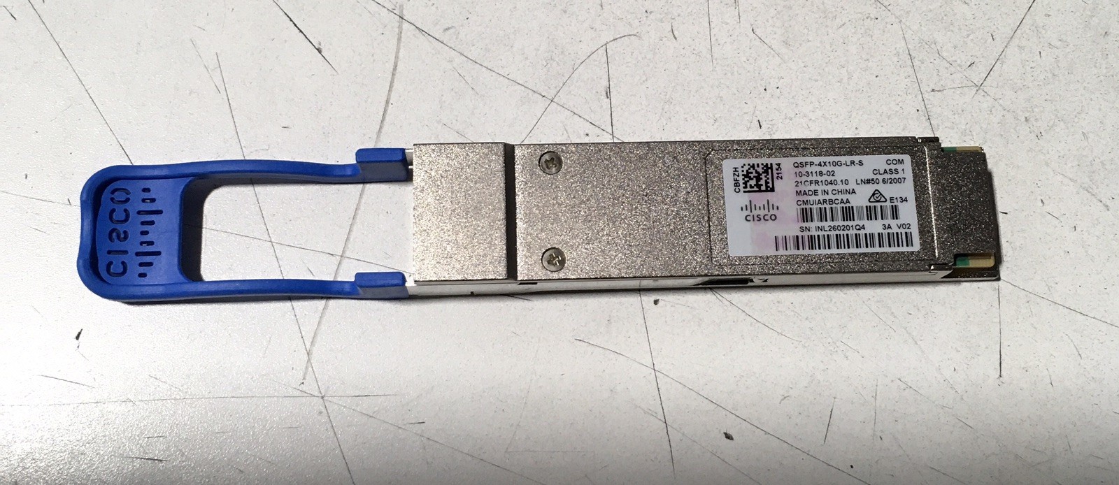 QSFP-4X10G-LR-S Cisco 10-3118-02 4x10GBASE-LR 1310nm 10km SMF QSFP Module