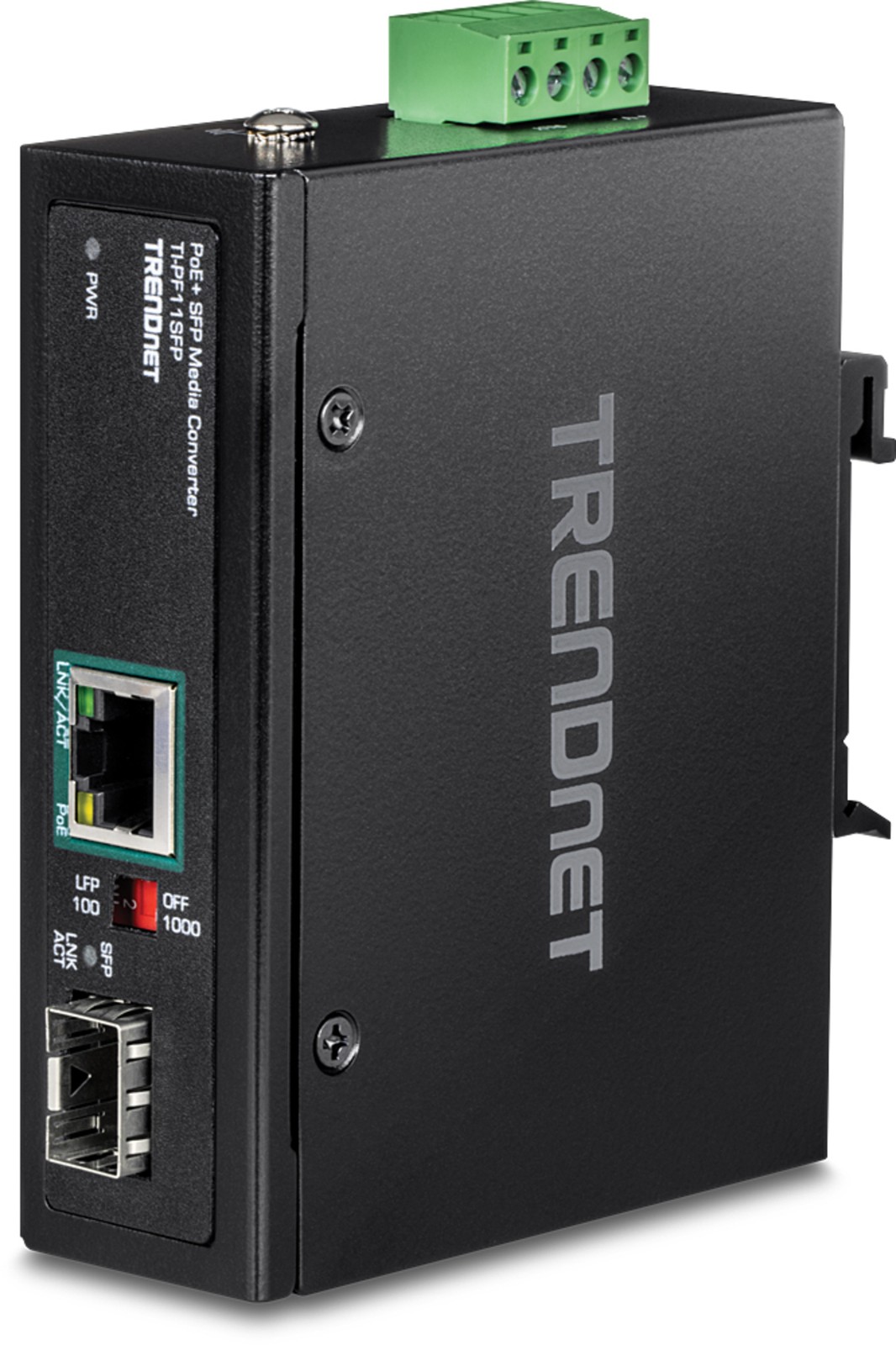 TRENDnet - TI-PF11SFP - TRENDnet Industrial SFP to Gigabit PoE+ Media