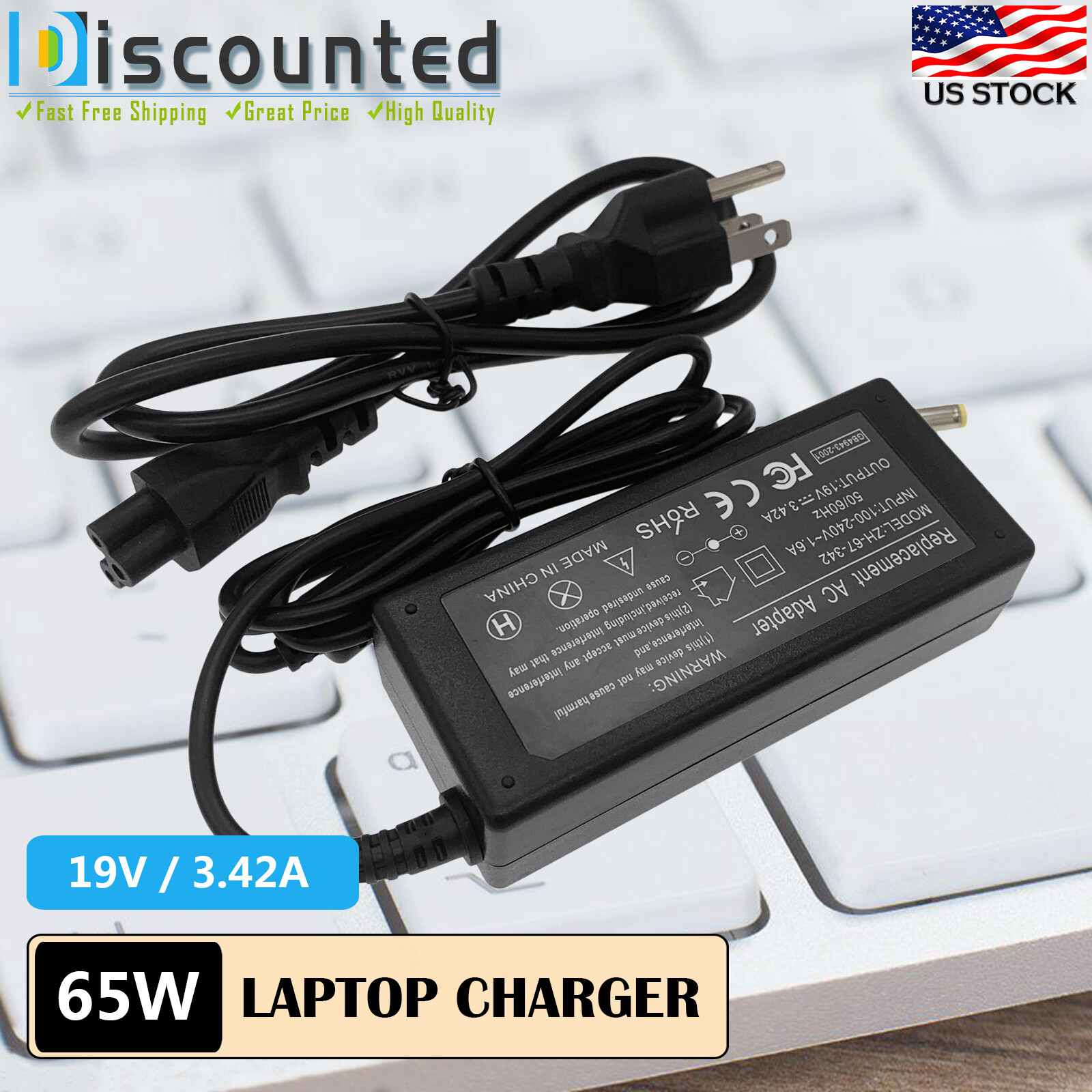 AC Adapter Charger For Acer Aspire M5-582PT-6852 M5-583P-6428 E1-522-5659 & Cord