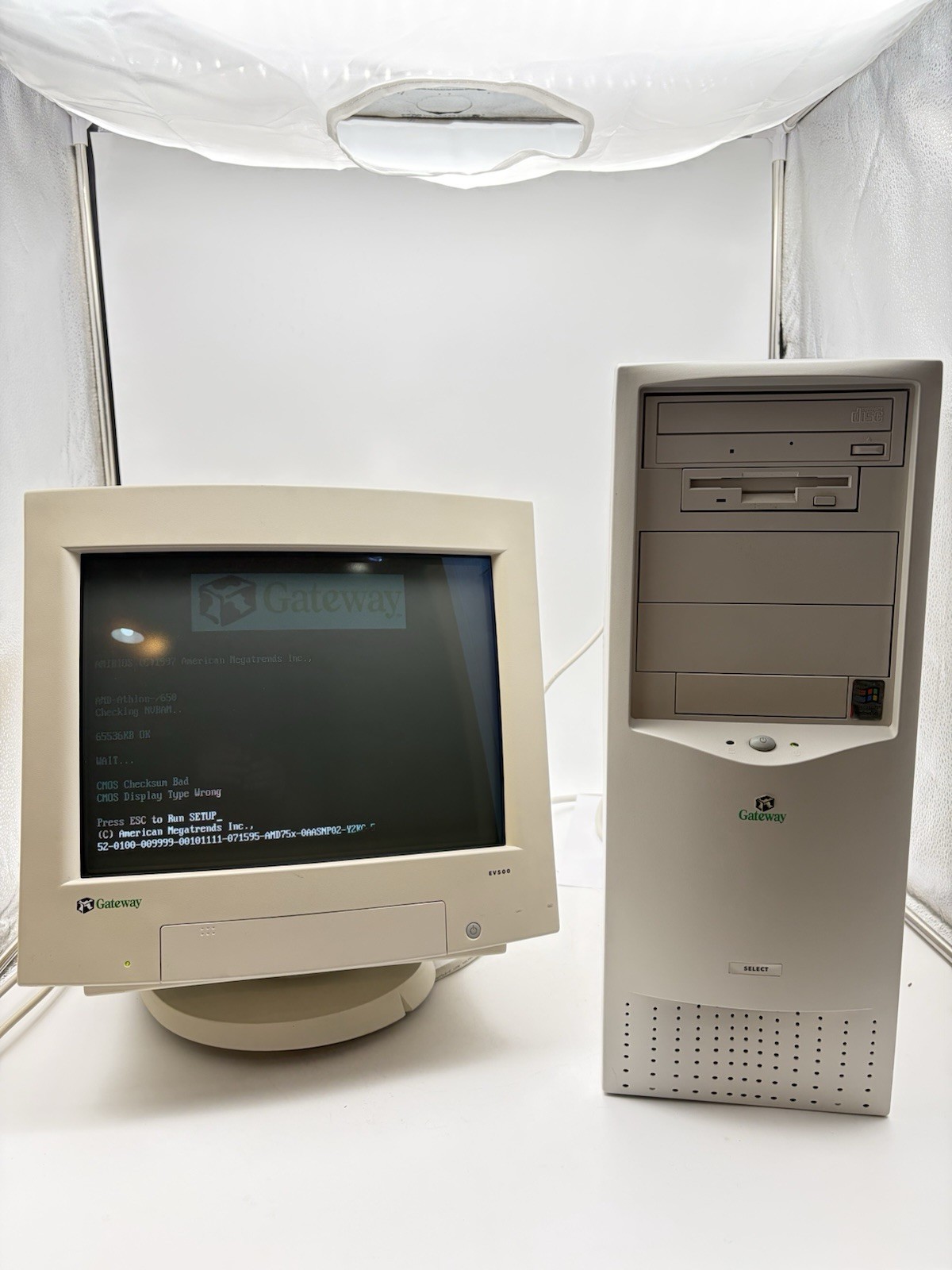 VTG Gateway KAD Select 650 Retro PC AMD Athlon 650MHz 3dfx Voodoo3 1000 EV500A