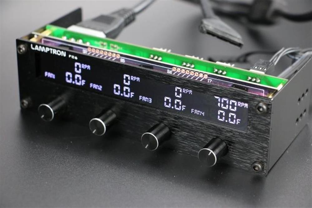 Lamptron FC6 5.25 Driver Place Fan Speed Controller LCD Screen 4 Channels