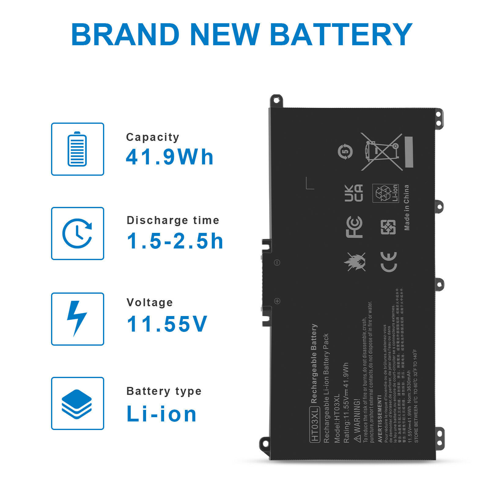 🧡LOT OF HT03XL Battery For HP Pavilion L11421-2C2 L11119-855 15-CS 15-DA 41.9Wh