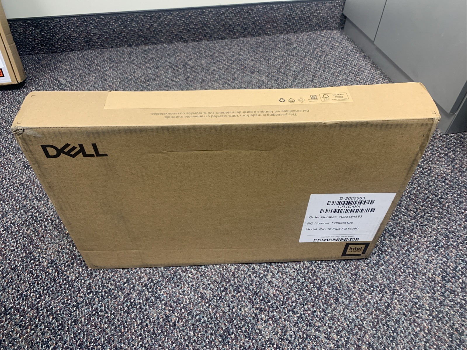 Dell Empty shipping Box for Pro 16 Plus PB16250 - BOX ONLY - please read