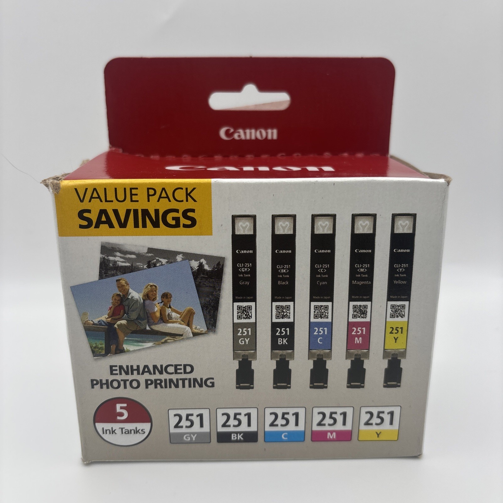 Canon 251 ChromaLife 100+ 5 Ink Tanks For iP8720, Black/Cyan/Gray/Magenta/Yellow