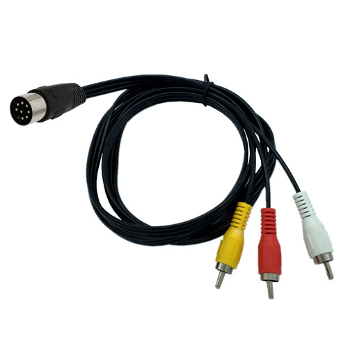 6FT TV AV Audio Video 8Pin DIN 3 RCA Composite Cable Audio Adapter