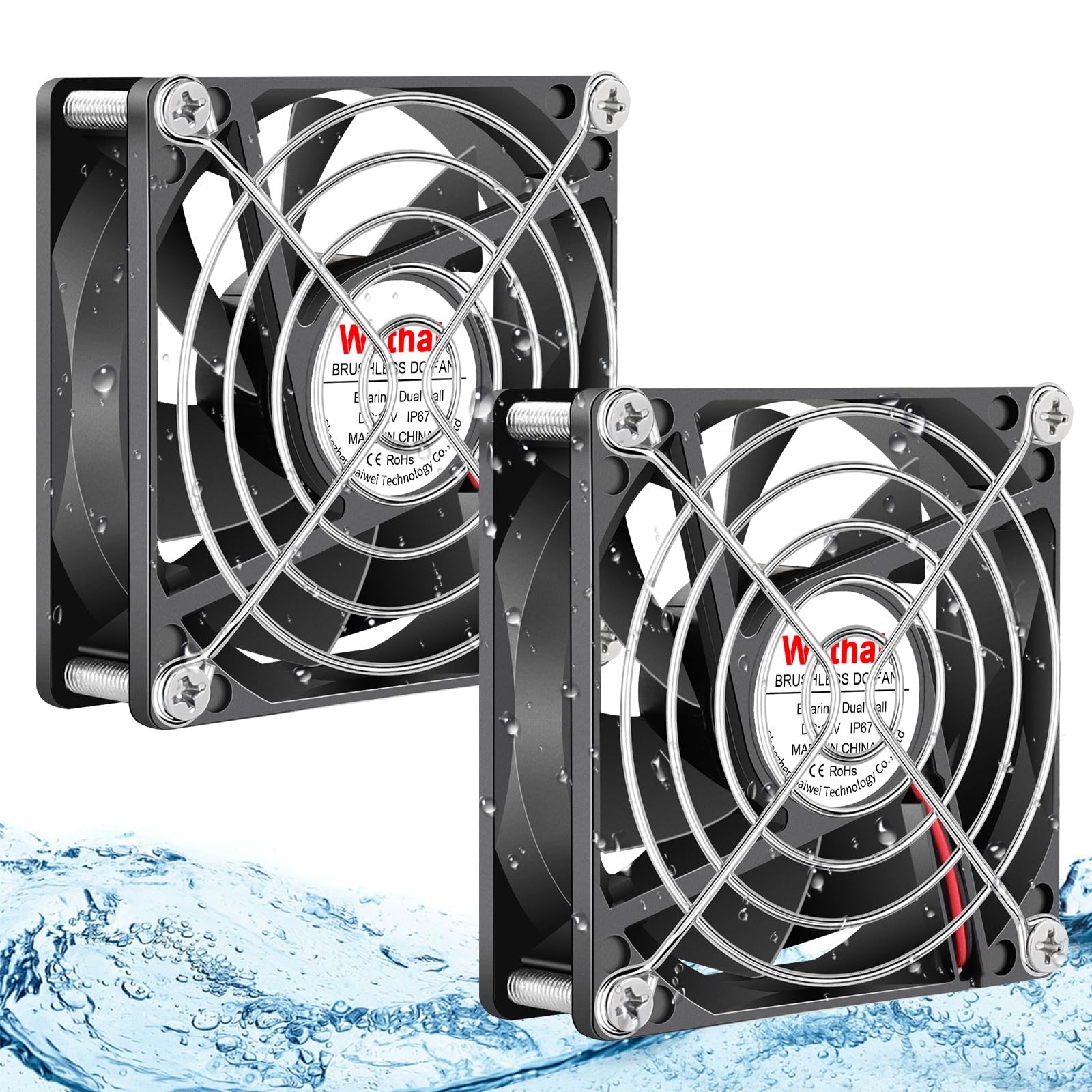 IP67 Waterproof 80mm x 25mm 12V Cooling DC Fan for RV Fridge Exhaust