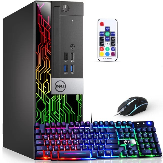 RGB DELL Desktop Computer SFF Intel i5-6500 PC 8GB 1TB HDD Windows 10 pro Wi-Fi
