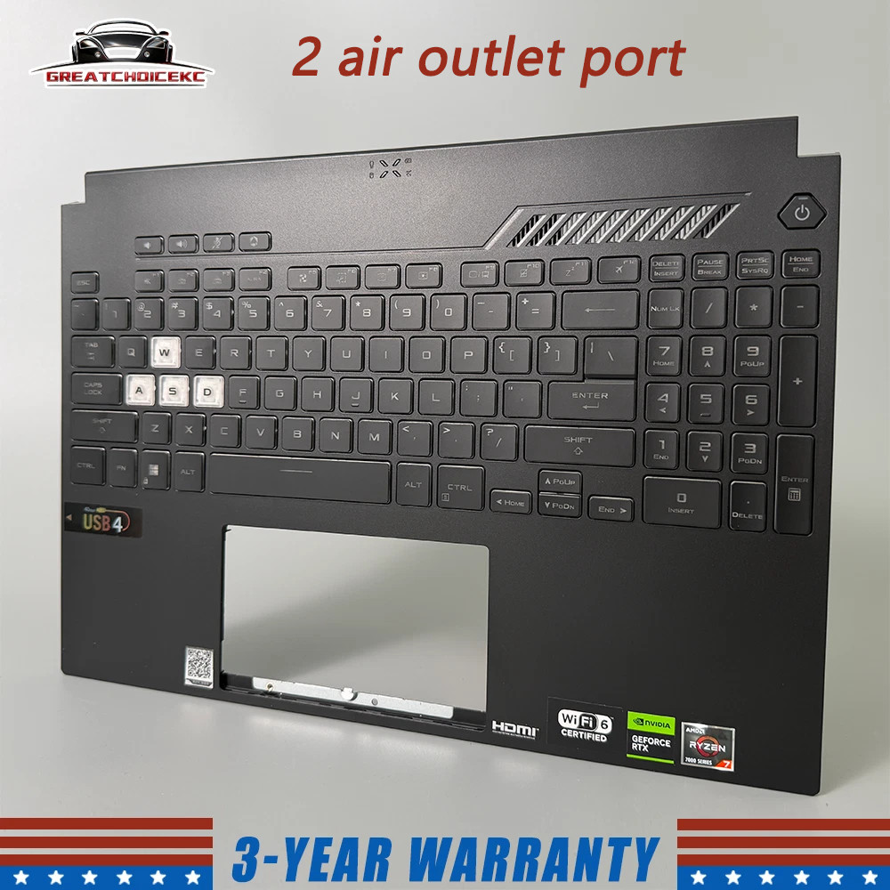 For ASUS TUF Gaming A15 F15 FX507 FA507 FX507Z Palmrest Keyboard Backlit US