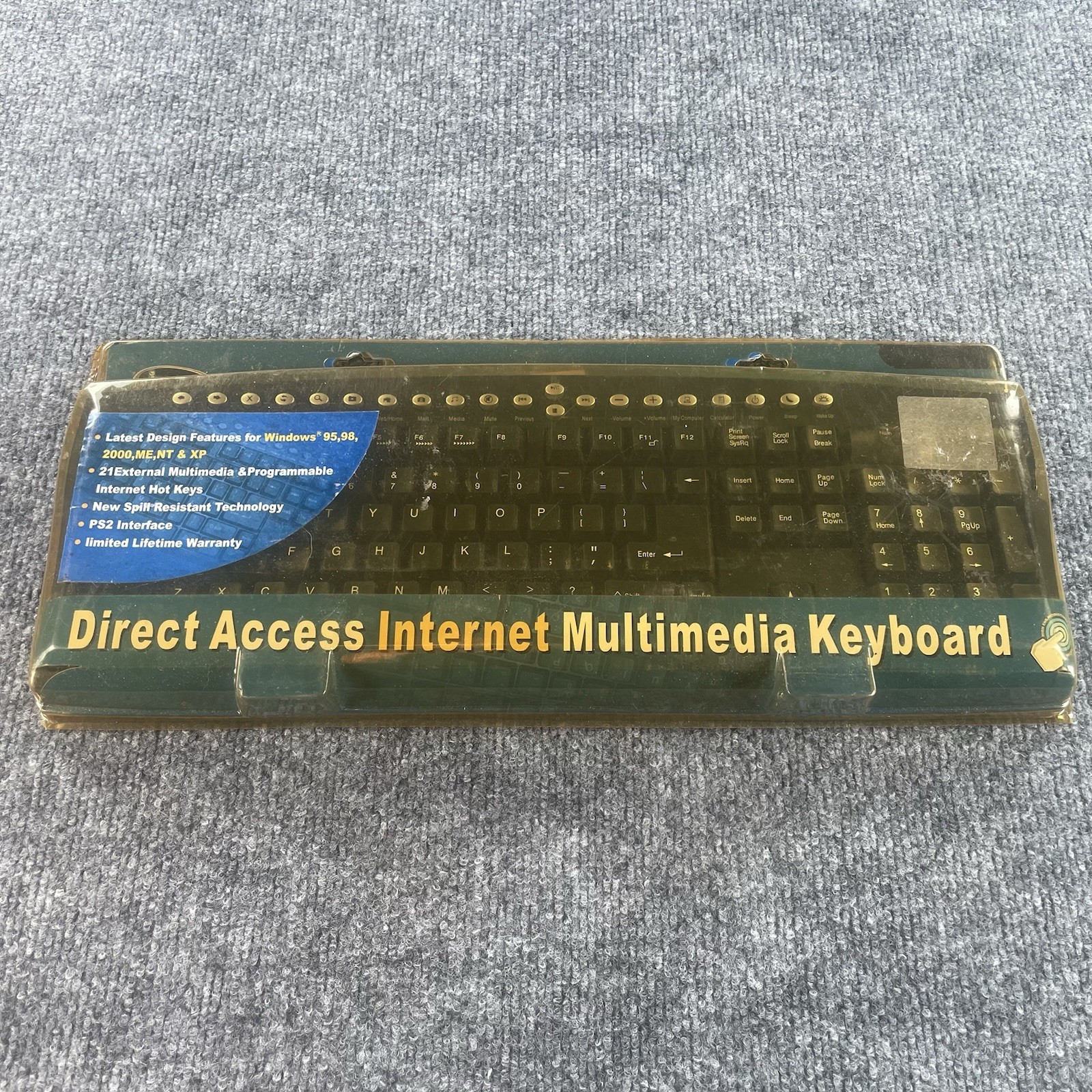 Vintage 2003 IConcepts Direct Access Internet Multimedia Keyboard New