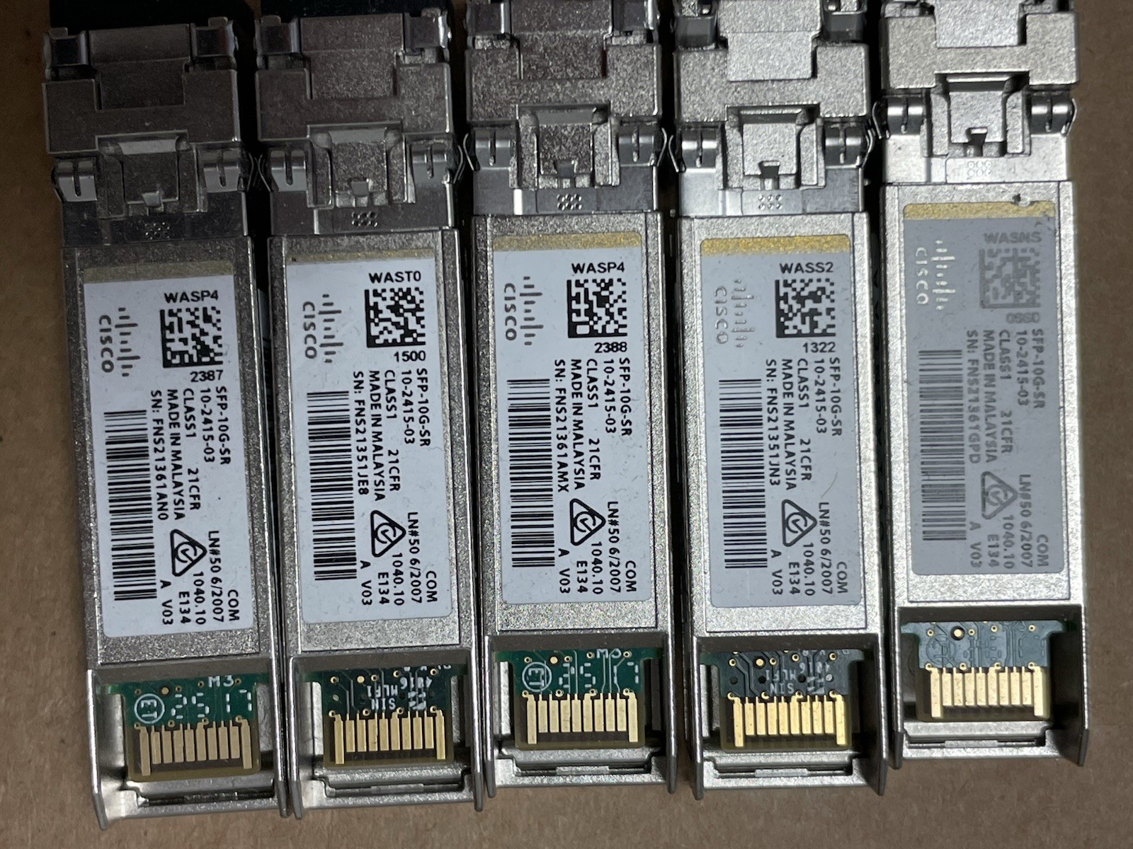 Lot of 5x  Cisco SFP-10G-SR SFP+ 10Gbps Transceiver Module 10-2415-03