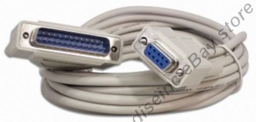 Lot10 15ft DB9 FEMALE~DB25 pin MALE Serial Null Modem Data Cable,Nul wired Cord