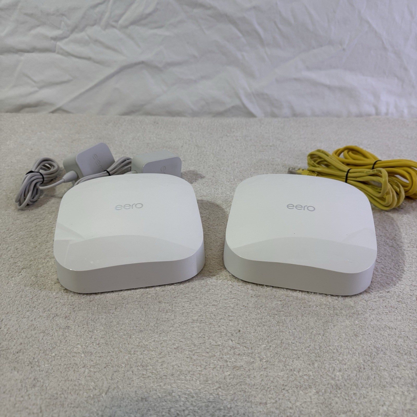 2x eero Pro 6 K010001 Mesh WiFi 6 Routers Frontier ISP Locked w/ Power Cords