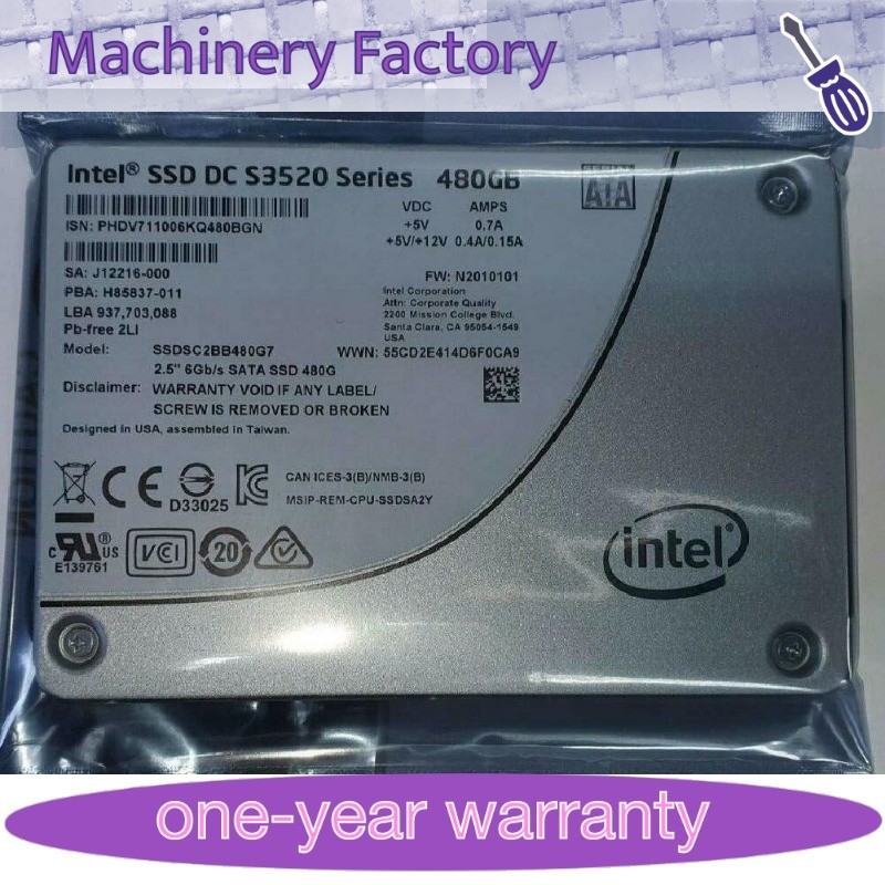 New Intel DC S3520 SERIES 480GB SSDSC2BB480G7 SATA-6GBPS 3D1 MLC 2.5" SSD Drives