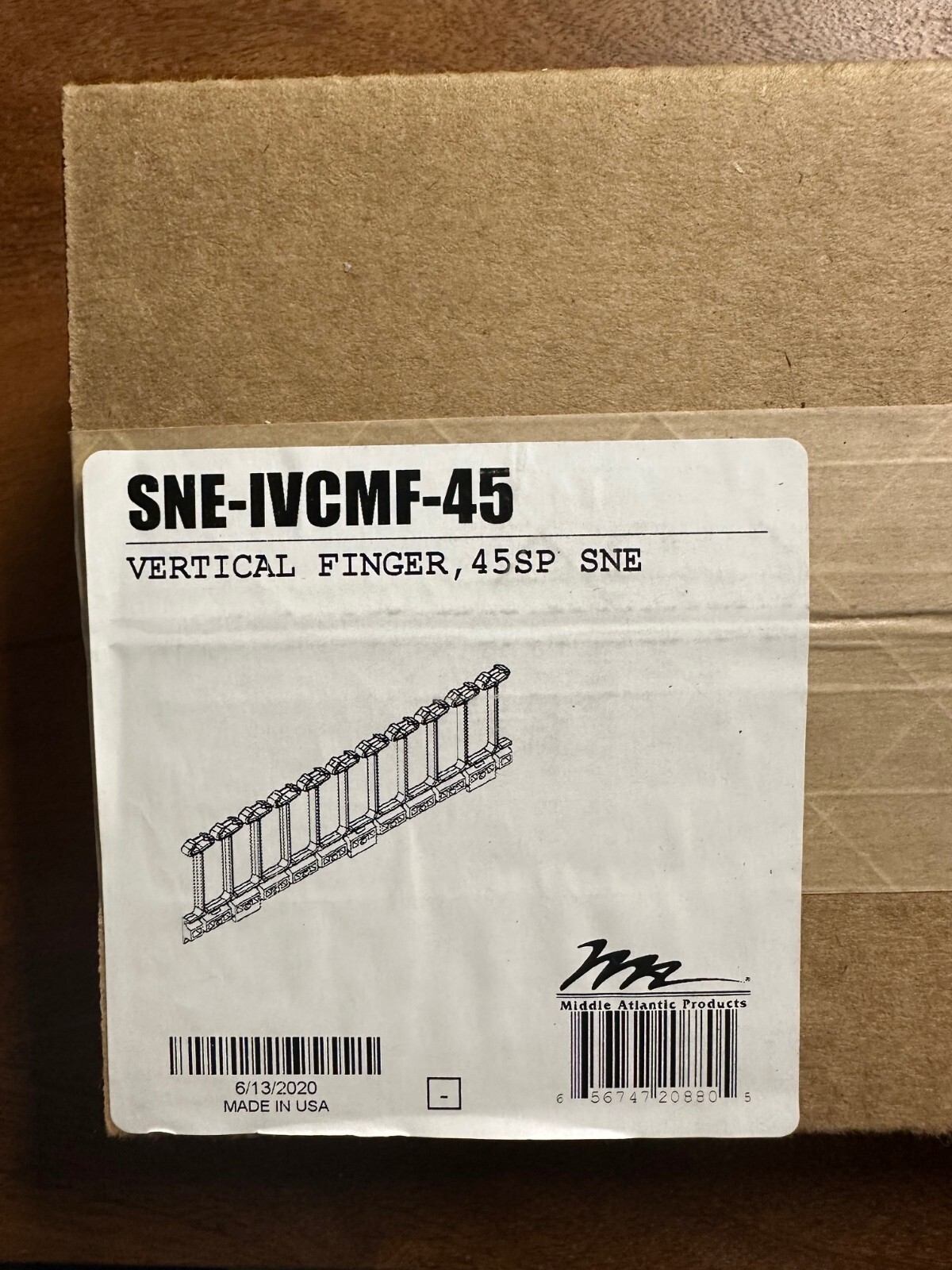 Middle Atlantic SNE-IVCMF-45 Vertical Cable Fingers, 45 RU 