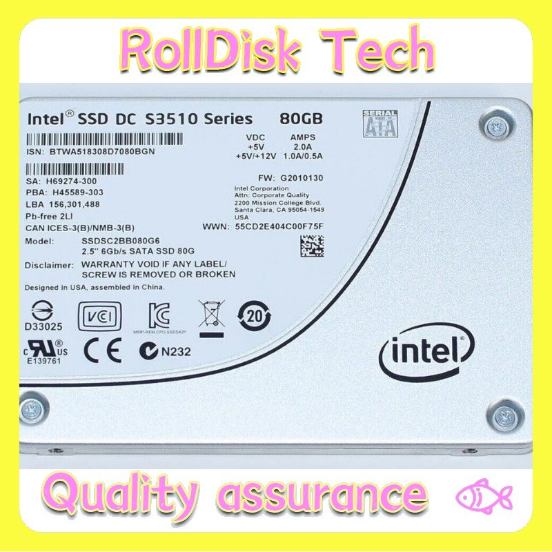 New 80GB Intel S3510 Series SSDSC2BB080G6 SATA 2.5 Internal Solid State Drive