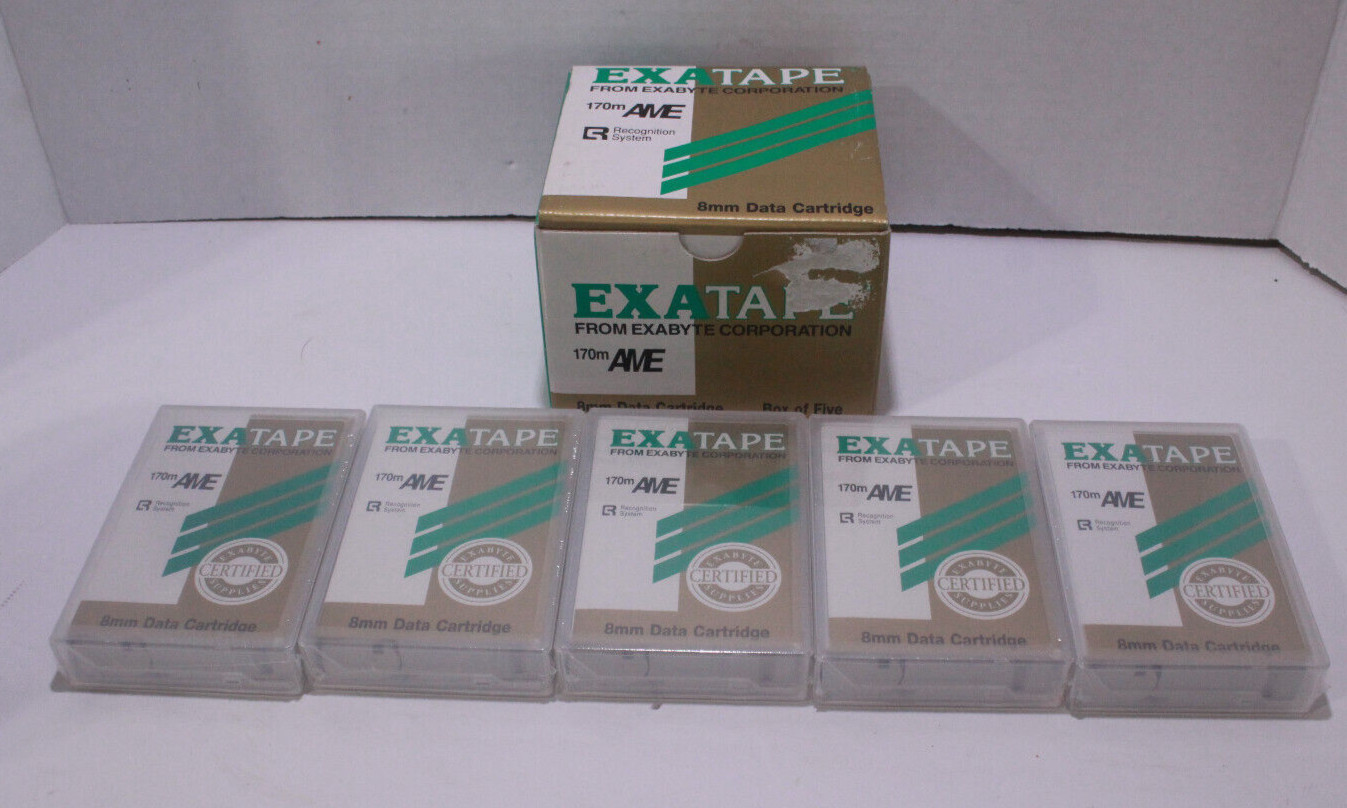 5x EXATape 8MM 170M AME Data Cartridge from Exabyte NEW