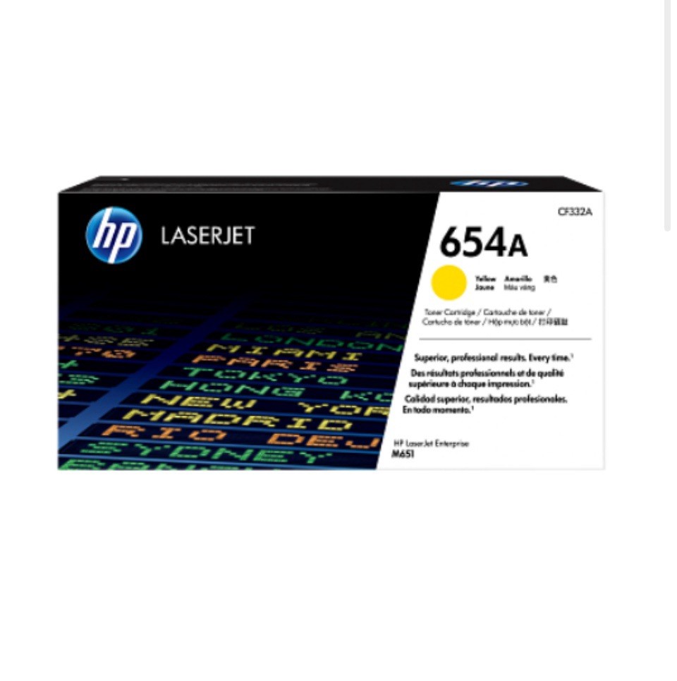 Genuine HP 654A Yellow Original LaserJet Toner Cartridge, ~15,000 pages, CF332AC