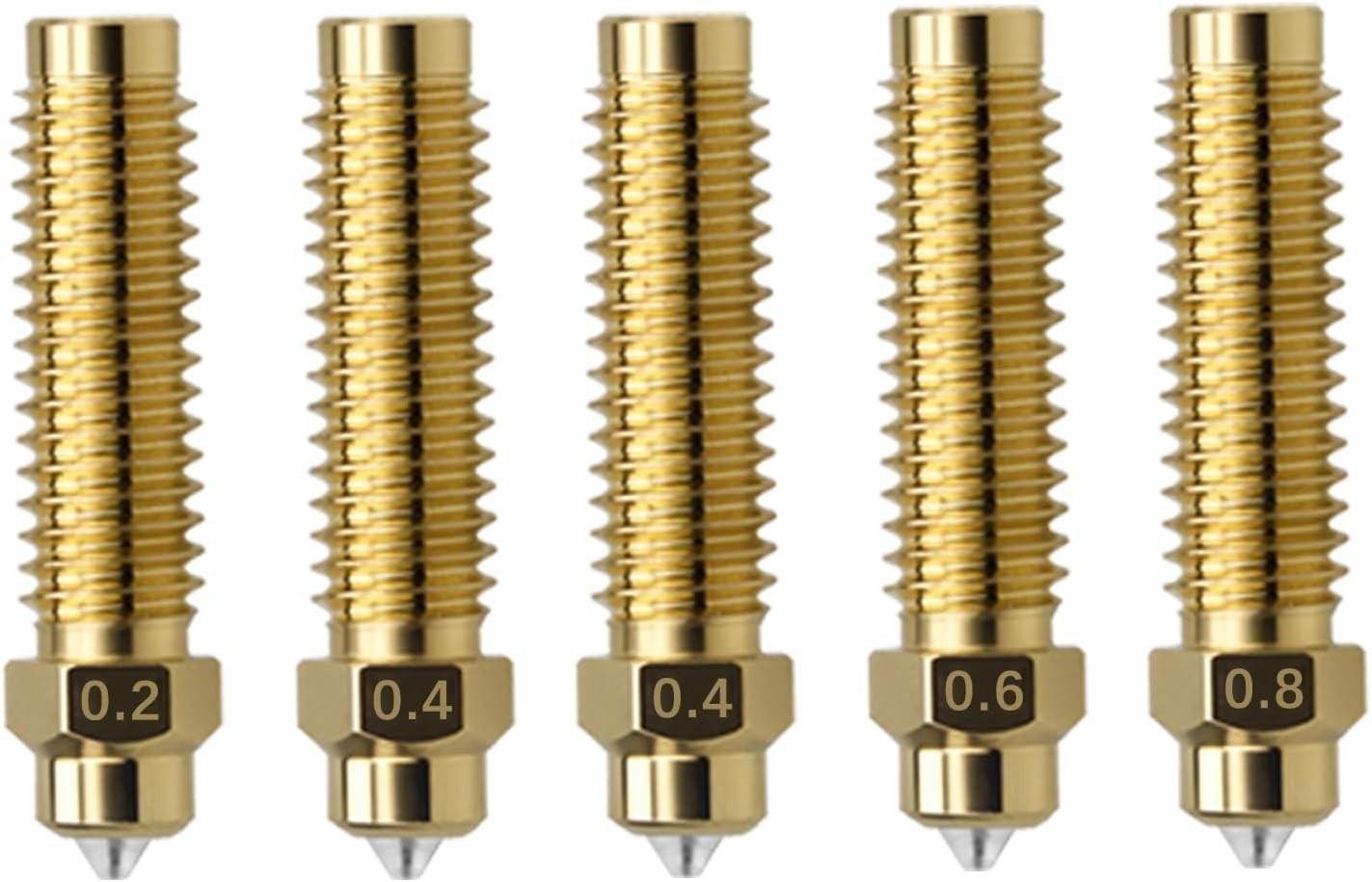 5 Pack CC/CC2 Nozzle 0.2mm 2 * 0.4mm 0.6mm 0.8mm for Elegoo Centauri Carbon 3...