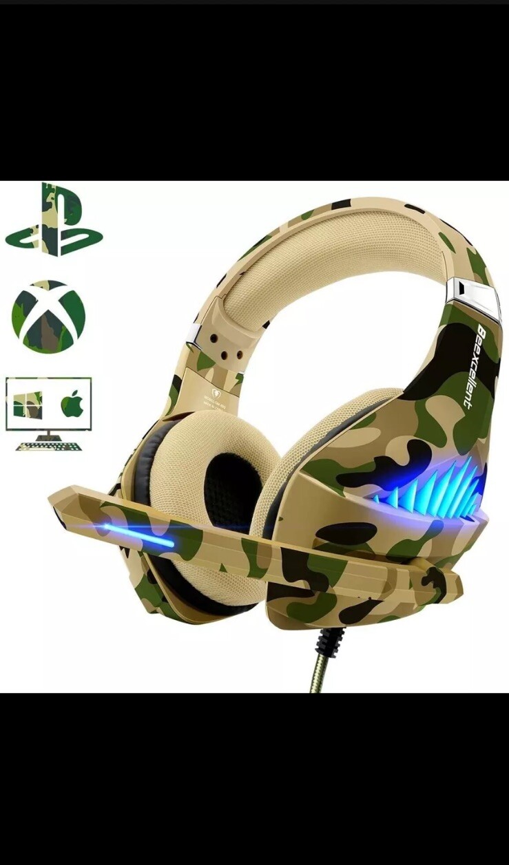 Beexcellent Pro Gaming Headset GM-500 Camo 3.5 MM 4 pin USB NEW IN BOX