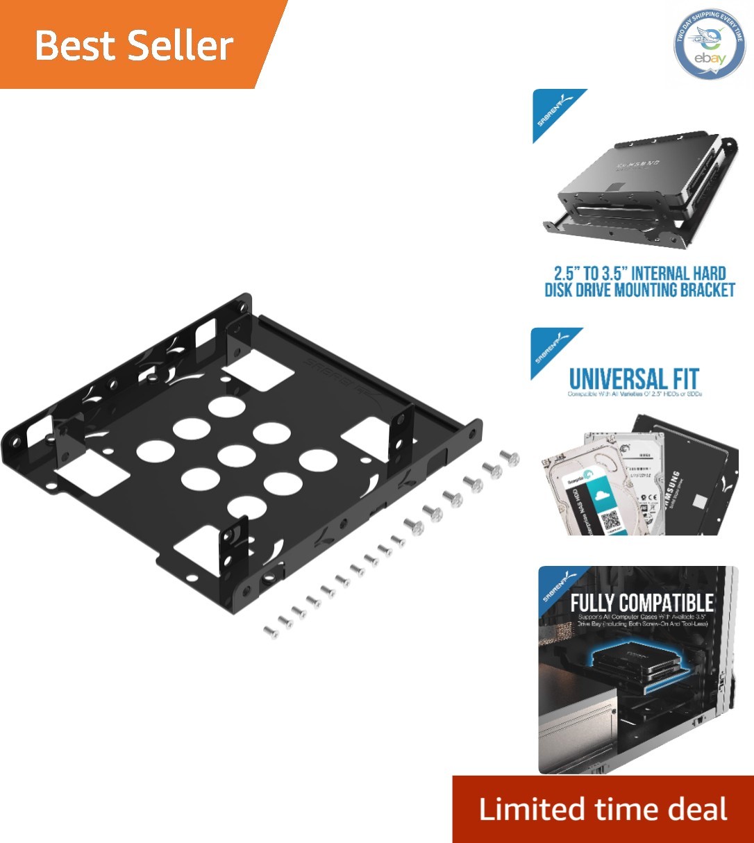 Transform Your Storage: 2.5" to 3.5" Drive Mounting Kit - Effortless Setup