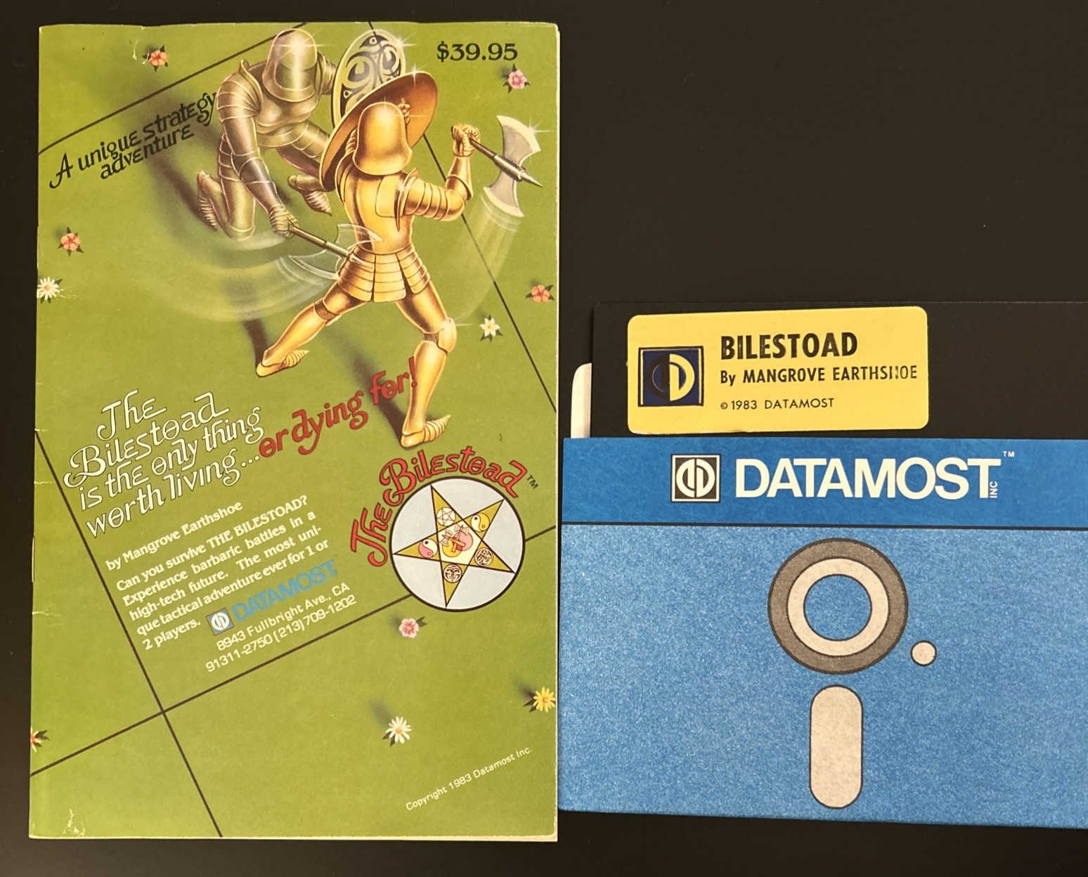 The Bilestoad Datamost Marc Goodman Apple II Rare Software Game 1983 Disk