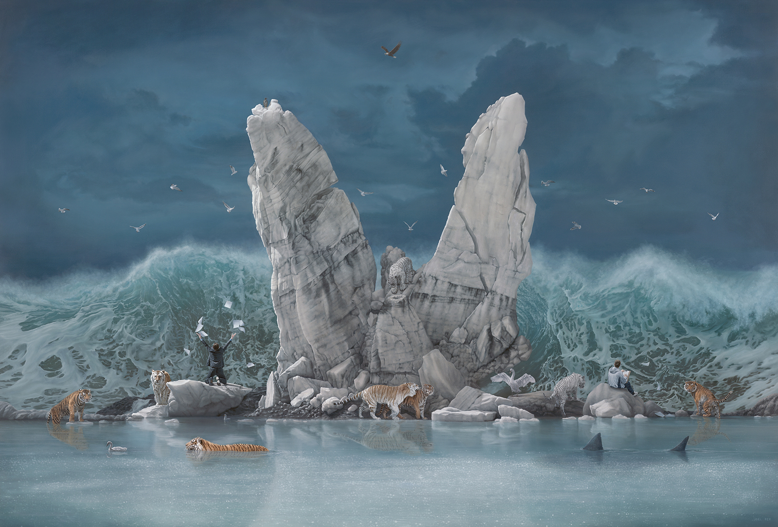 Landscape nature winter snow water art fantasy surreal Custom Gaming Mat Desk