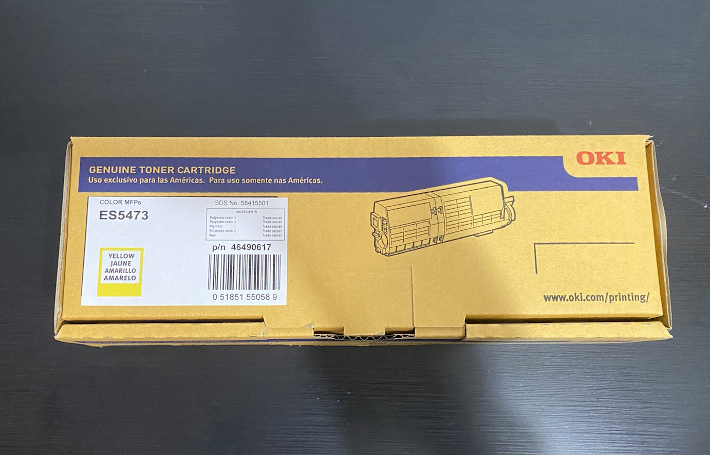 OKI Color MFPs  ES5473 Yellow genuine toner cartridge P/N 46490617