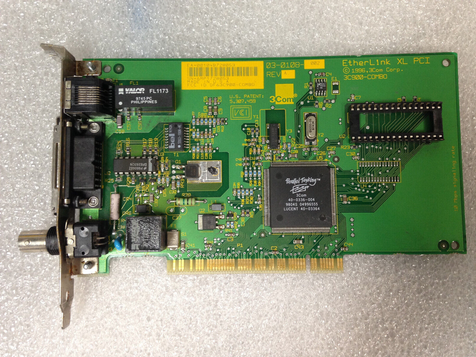 3COM EtherLink 3C900-COMB0 XL PCI Card 03-0108-002 REV A
