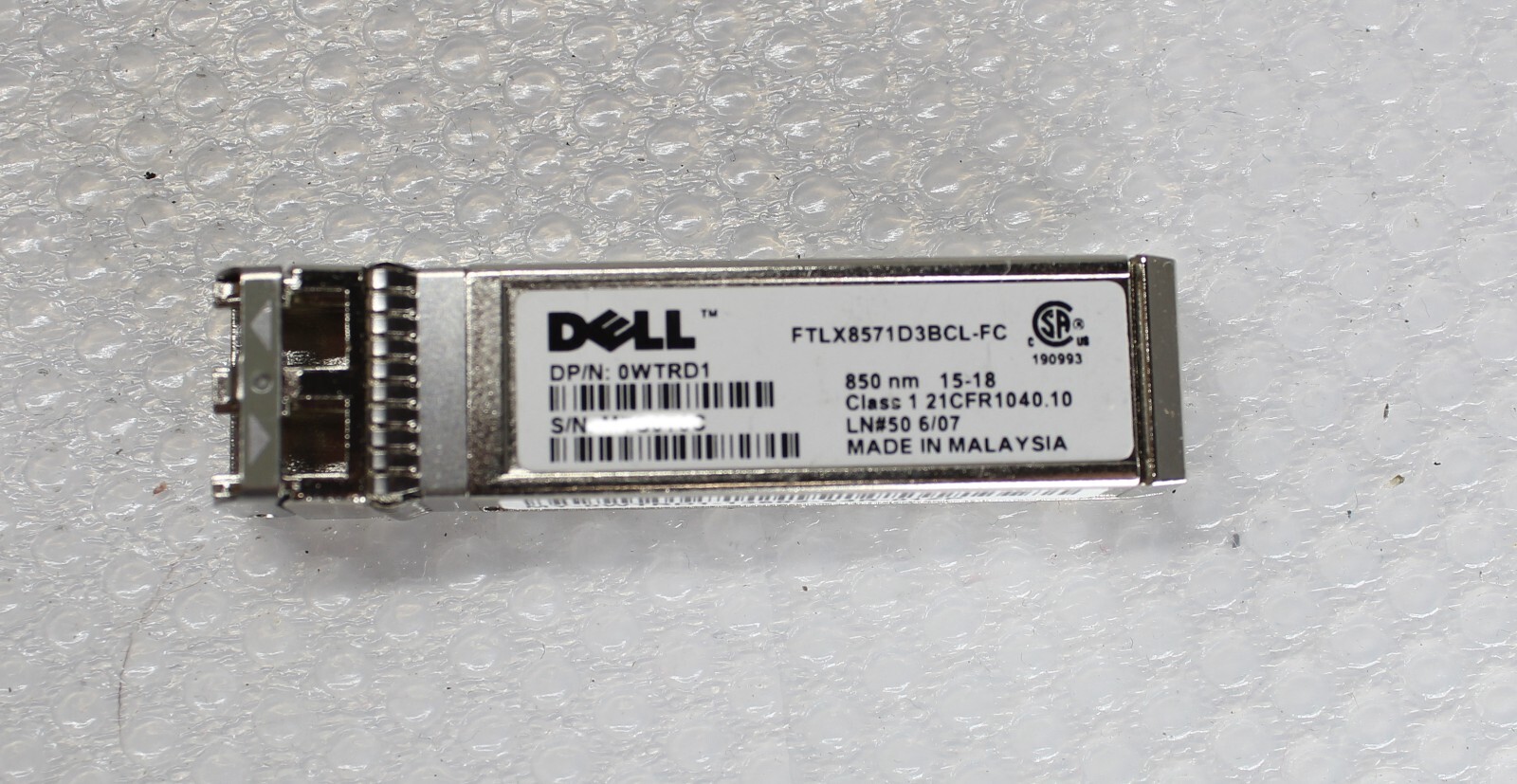 DELL 10Gb FTLX8571D3BCL-FC SFP+ 10GBase-SR 850nm 15-18 WTRD1 Optical Tranciever