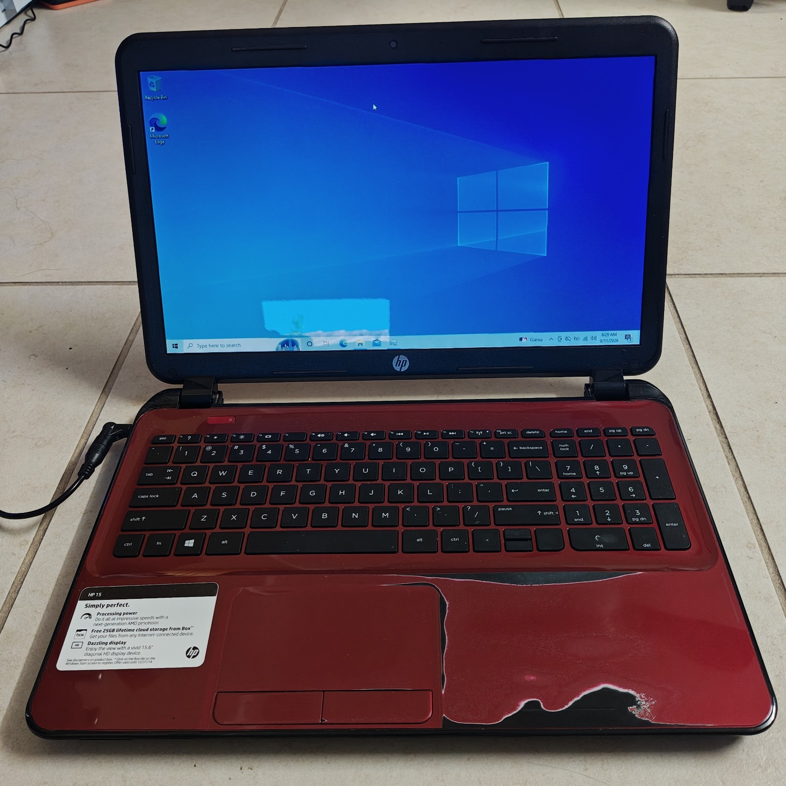 HP 15-d017cl 15.6" Windows 10 Laptop - 750GB HDD/8GB RAM - NO BTRY #4322