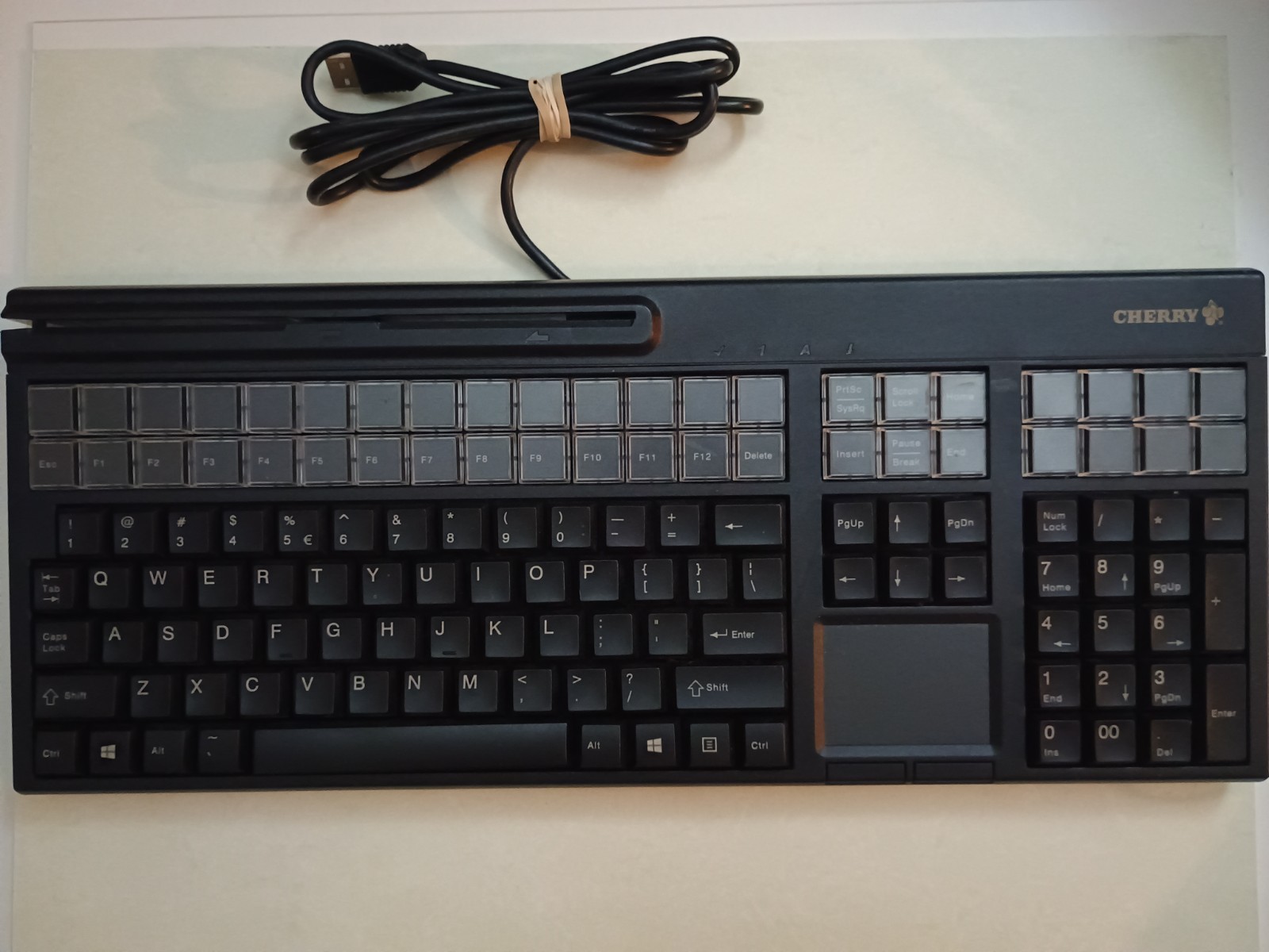 Cherry LPOS QWERTY USB Wired Programmable Keyboard, P/N: G86-71411EUADAA