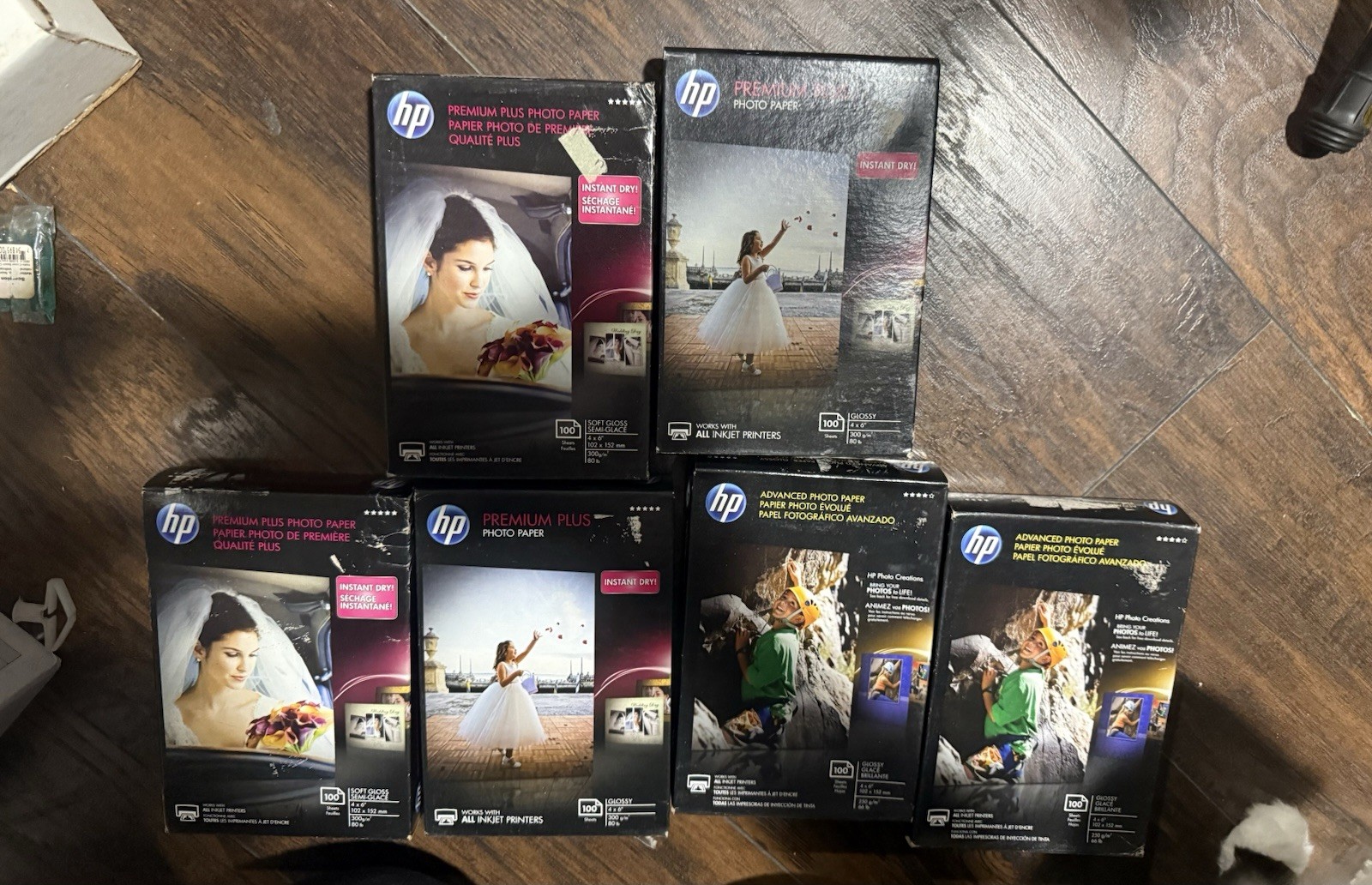 HP 4x6 Photo Paper Lot 6 Boxes Premium Plus Advanced Glossy 5 Sealed