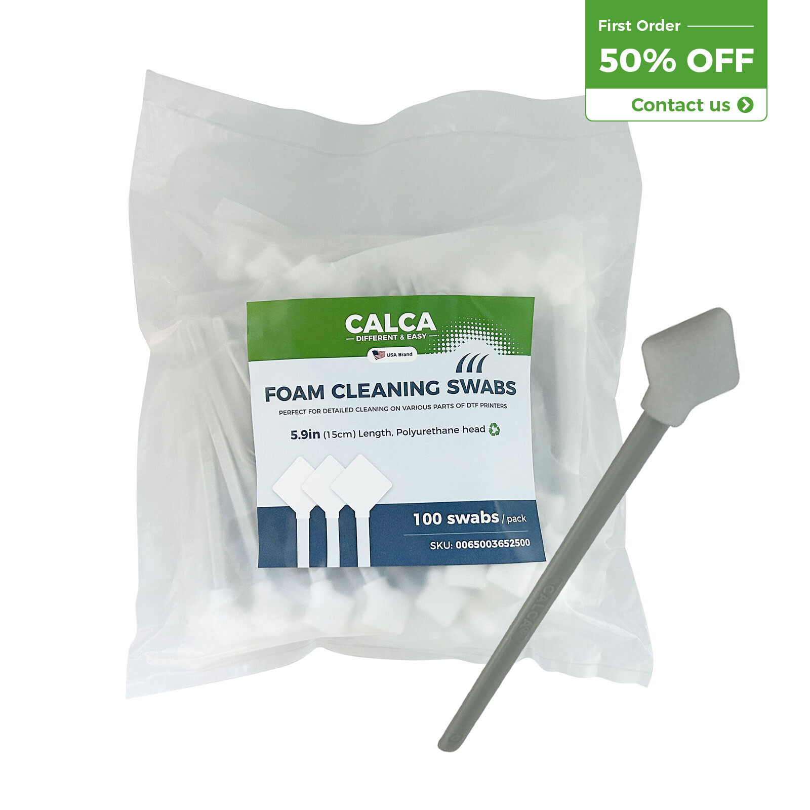 Generic 100pcs/pack Foam Cleaning Swabs for DTF Inkjet Printers