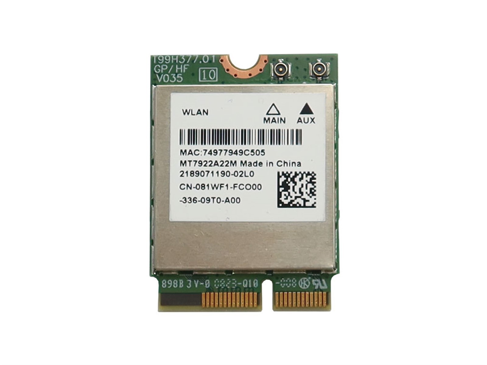 MEDIATEK MT7922A22M M.2 2230 PCIE WIFI 802.11AX BLUETOOTH 5.2 WIFI CARD 81WF1