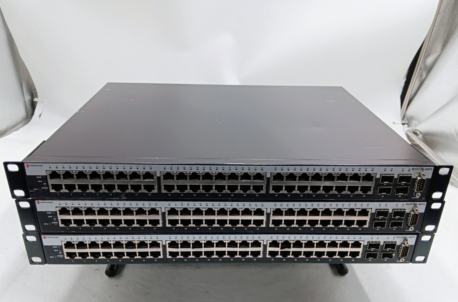 LOT OF 3 ENTERASYS B5G124-48P2 48-Port Gigabit Network Switch