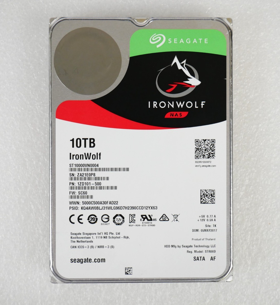 Seagate IRONWOLF ST10000VN0004 10TB 7.2K 6Gb/s SATA 3.5" Internal Hard Drive