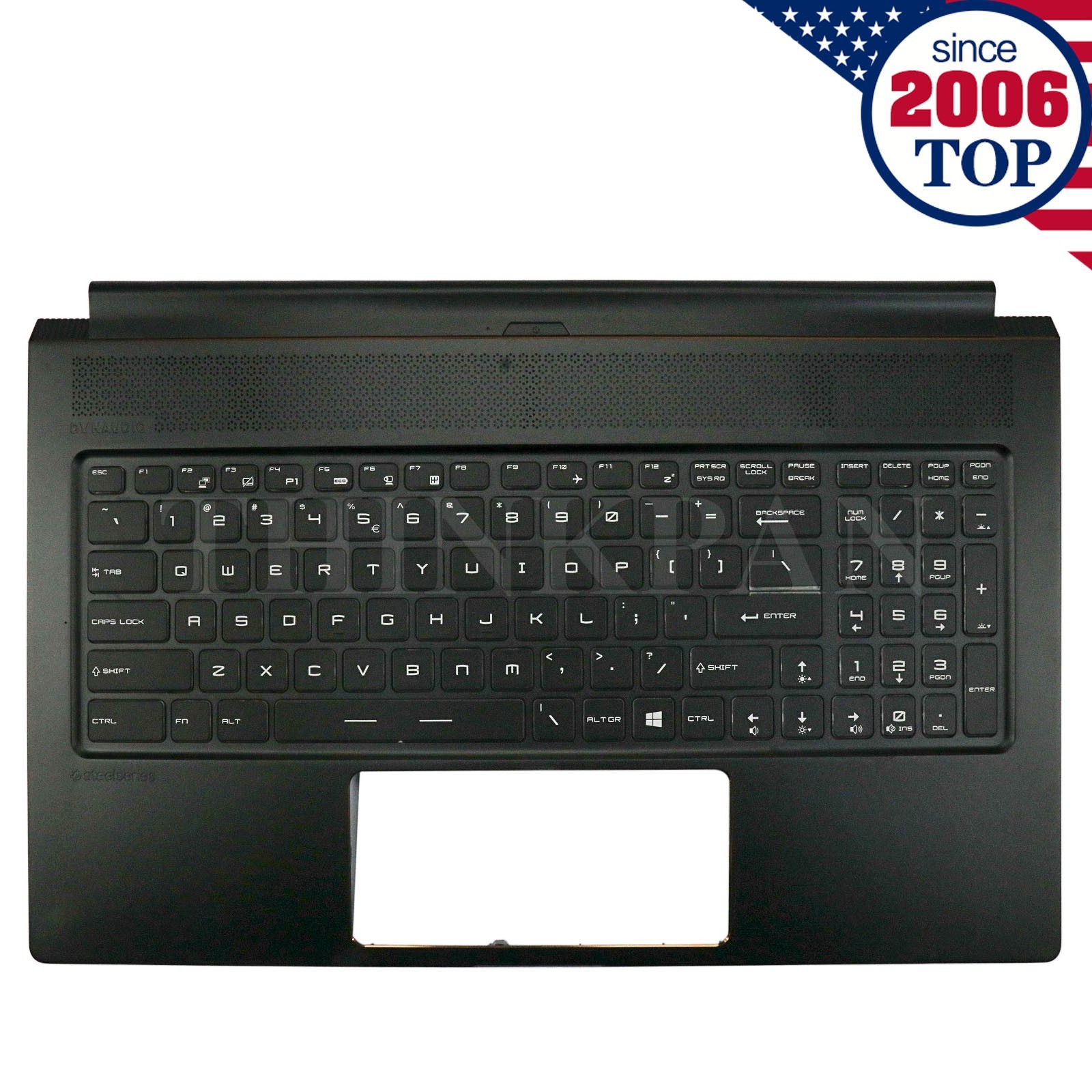 New Upper Case Palmrest Cover Keyboard Full Colorful Backlit For MSI GS75 MS17G1