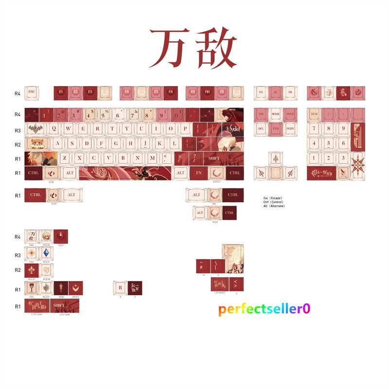 Honkai:Star Rail Mydei Keycap Side Engraved PBT Cherry MX 140 Keys For Keypads