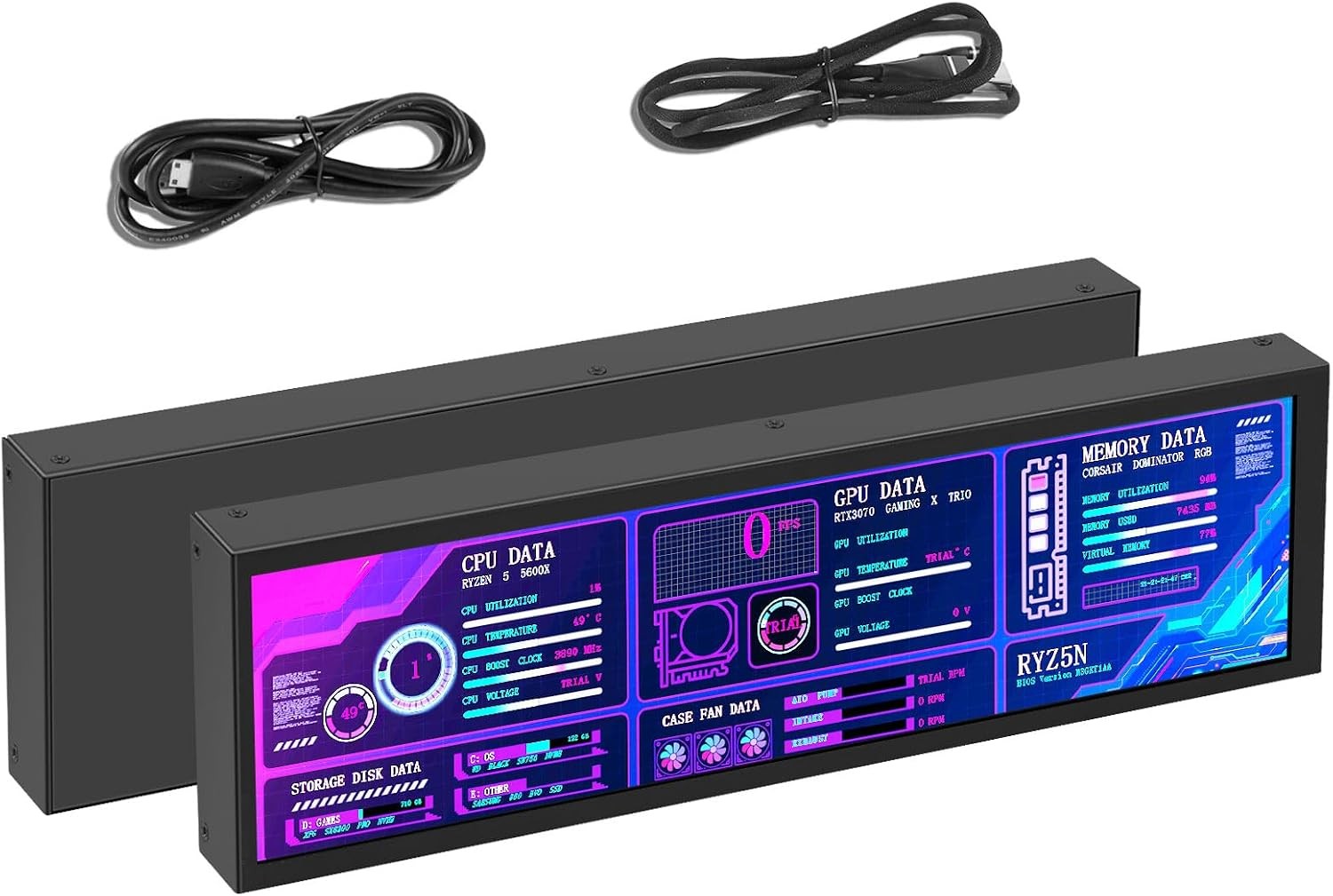 8.8 Inch Long Strip LCD Screen 1920x480 Touch Monitor Display for AIDA64 CPU GPU