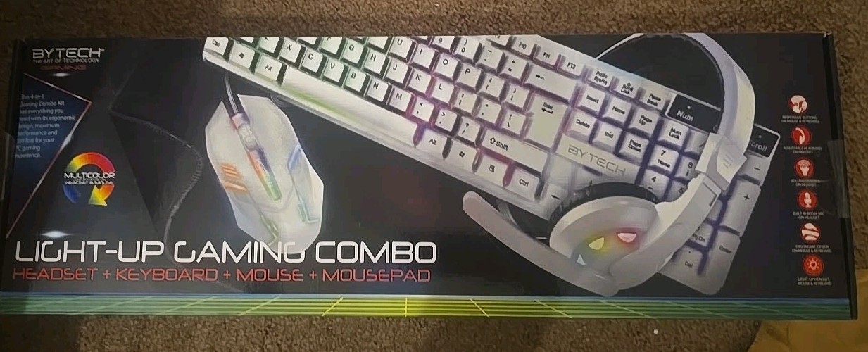 Gaming LightUp Gaming Combo headset keyboard mouse/pad  BYTECH BY-GA-KT-100-AC  