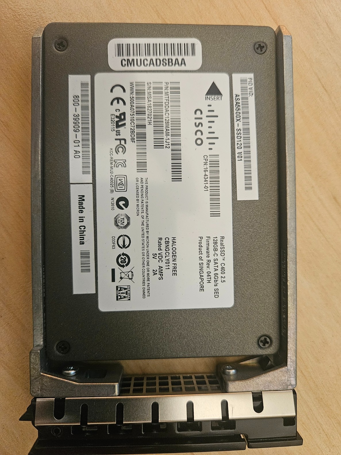 CISCO ASA5500X-SSD120 ASA 5512-X through 5555-X 120 GB MLC SED SSD