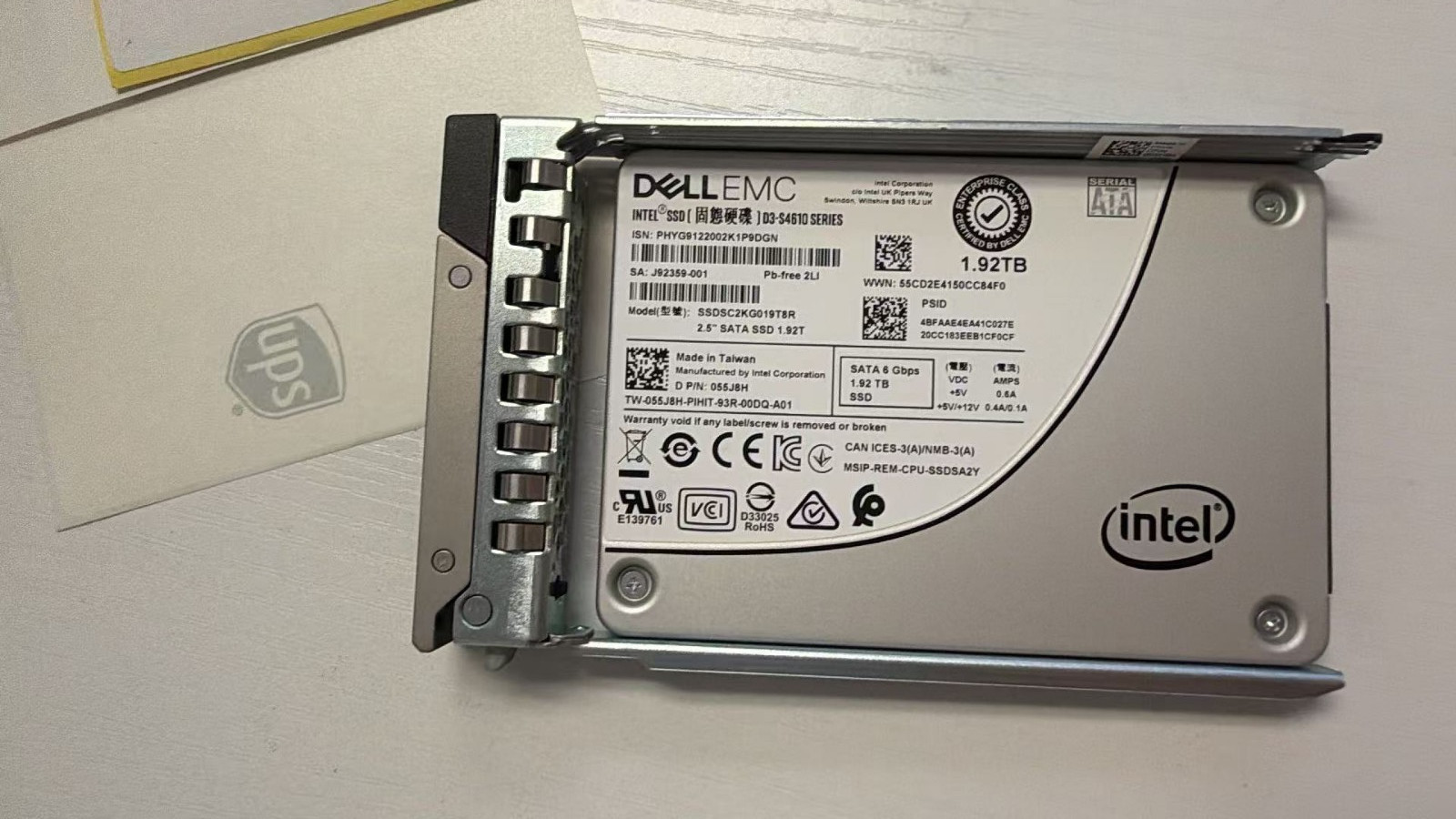 055J8H 55J8H Dell Intel D3-S4610 1.92TB SATA 6Gb/s 2.5" SSD SSDSC2KG019T8R