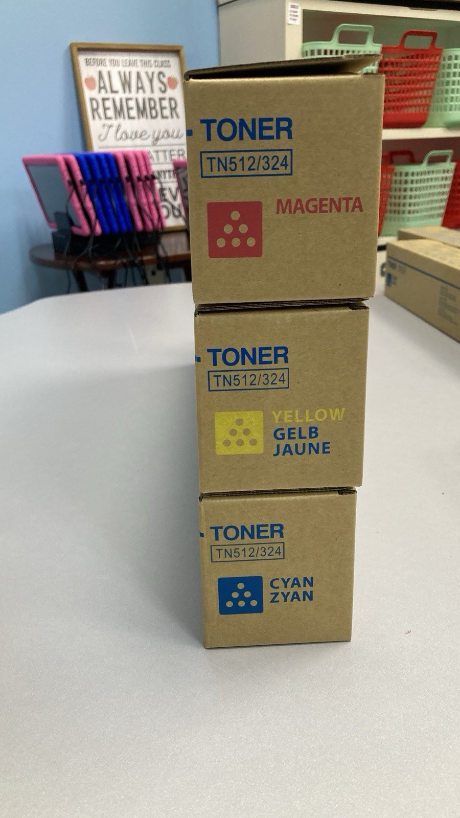 TN512/324 3 Color Toner Cartridge Value Pack | Magenta Yellow Cyan (1 Each)