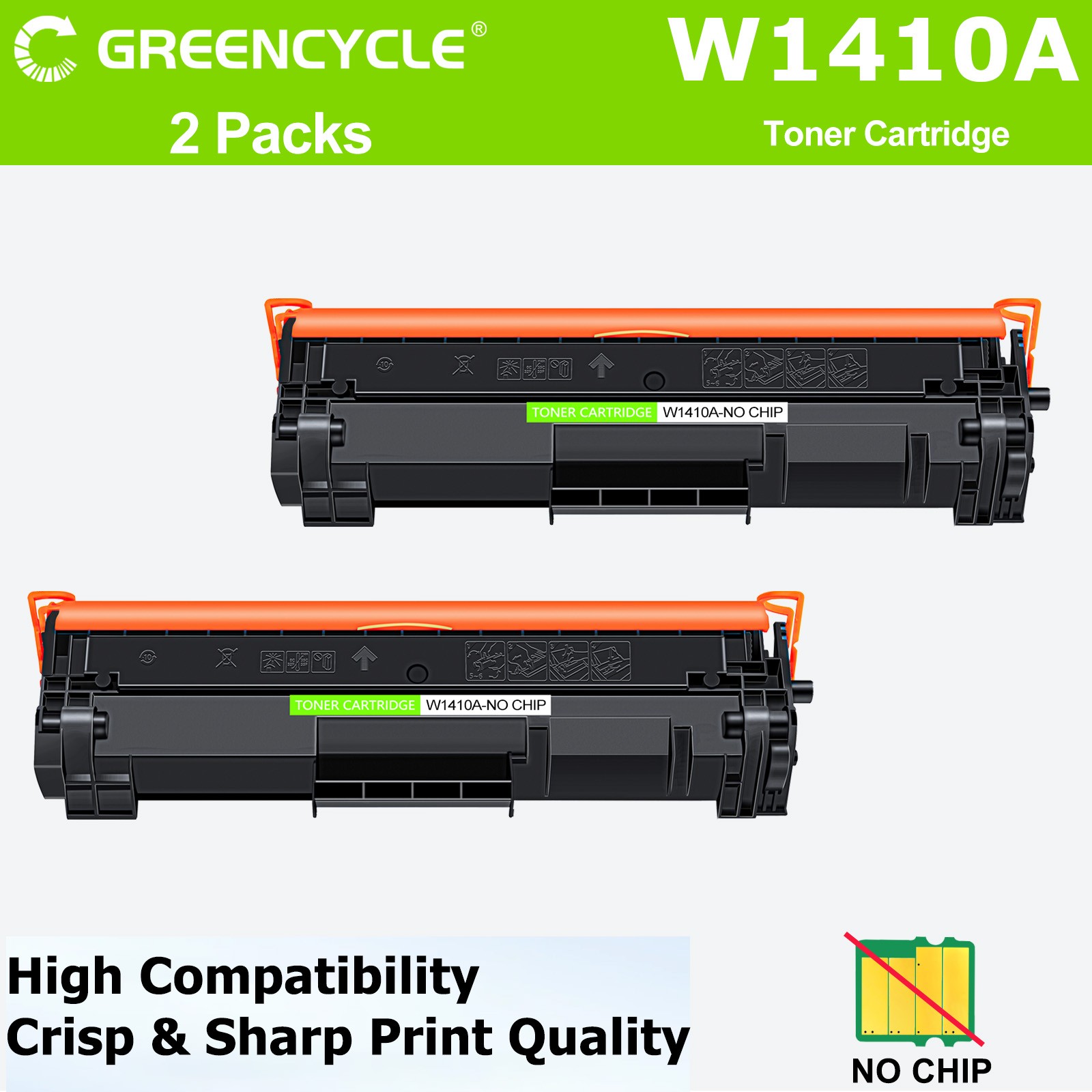 2Pack 141A Black Toner Cartridge Compatible for Hp LaserJet MFP M140w NO Chip