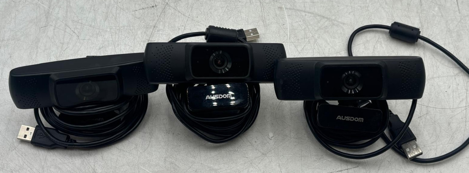 Lot of 3 AUSDOM AF640 1080p Webcam