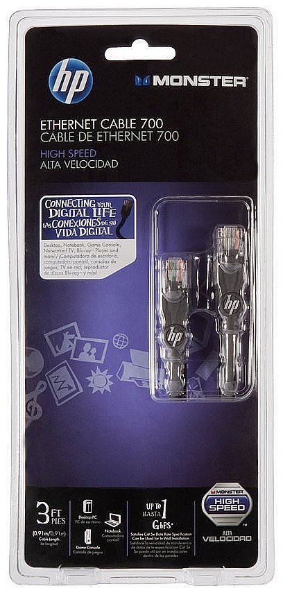 🎁 HP Monster XLN700 Ultra Hi-Speed Gray 3’ Ethernet Data Patch Cable RETAIL 🎁
