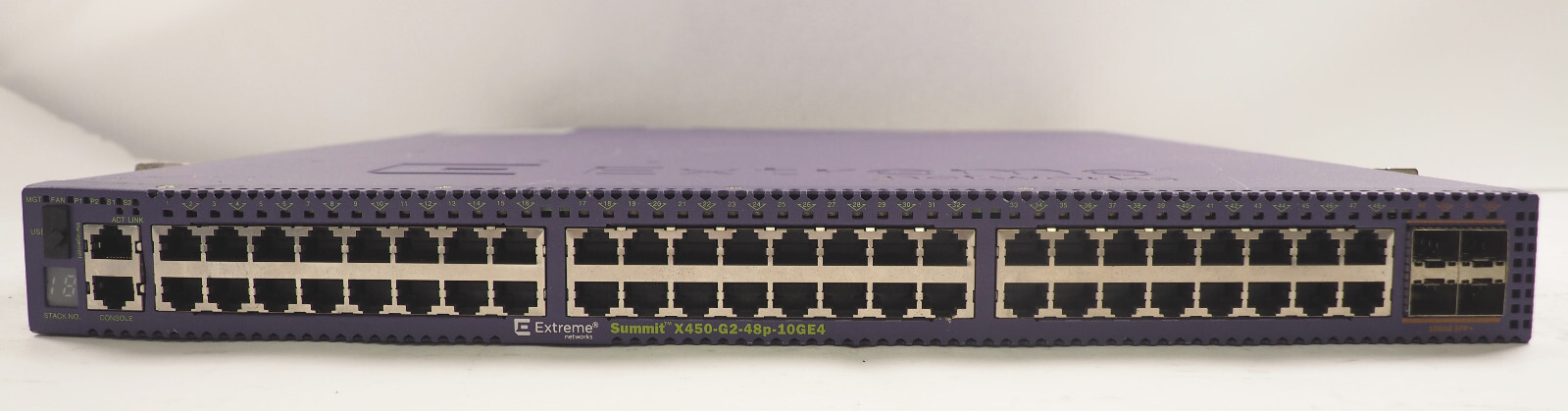 EXTREME NETWORKS X450-G2-48P-10GE4-BASE 16179 w/ Summitstack V84 2 x 1100W PSU