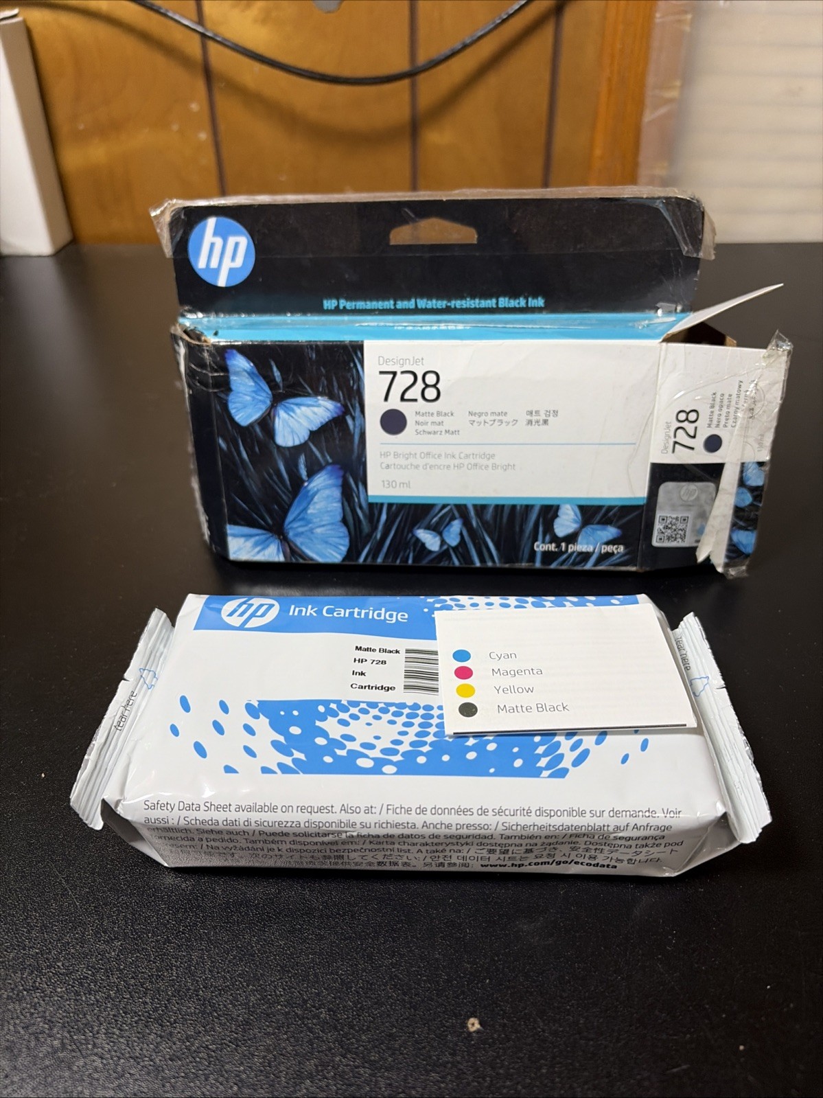 Genuine HP 728 130-ml Matte Black DesignJet Ink Cartridge, 3WX25A Exp: 02/2027