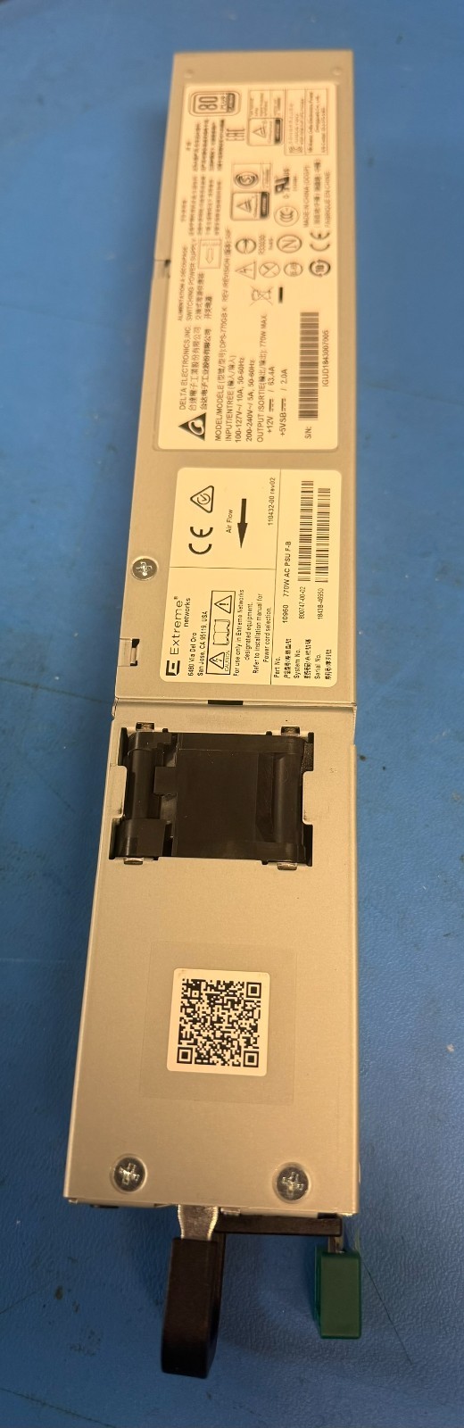 Extreme Networks 770w AC 10960 front to back power supply